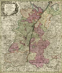 Map of Alsace, Baden, Sundgau and Breisgau